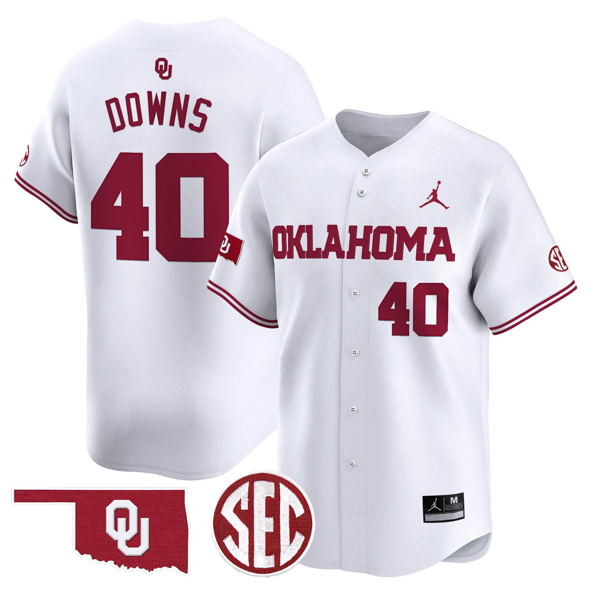 Men Oklahoma Sooners #40 Downs White 2024 Vapor Premier Limited NCAA Jersey->ncaa teams->NCAA Jersey